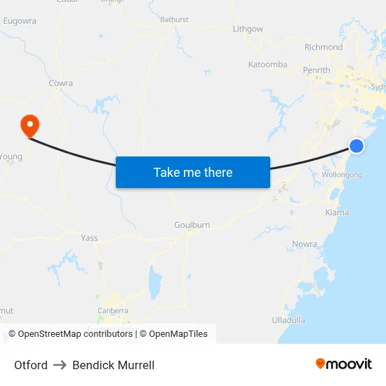 Otford to Bendick Murrell map