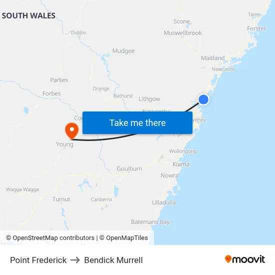 Point Frederick to Bendick Murrell map