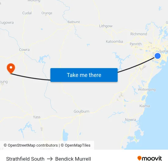 Strathfield South to Bendick Murrell map