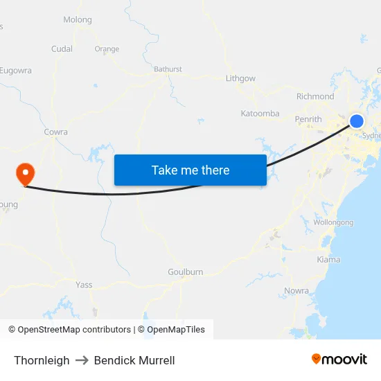 Thornleigh to Bendick Murrell map