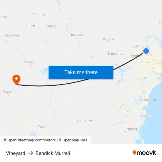 Vineyard to Bendick Murrell map