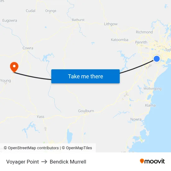 Voyager Point to Bendick Murrell map