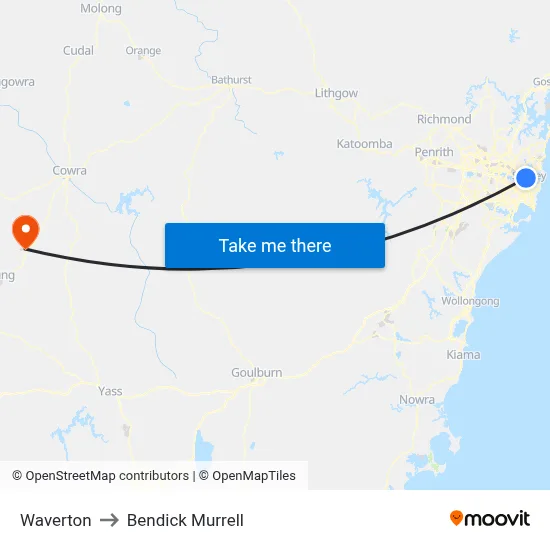 Waverton to Bendick Murrell map