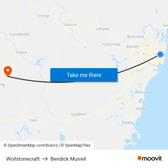 Wollstonecraft to Bendick Murrell map