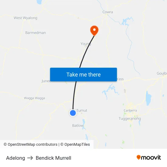Adelong to Bendick Murrell map