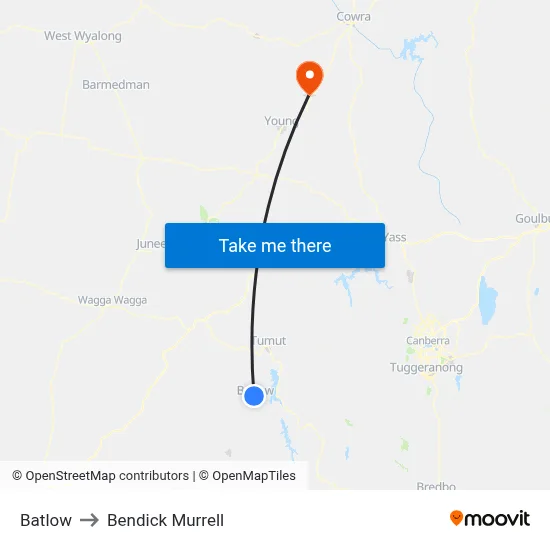 Batlow to Bendick Murrell map
