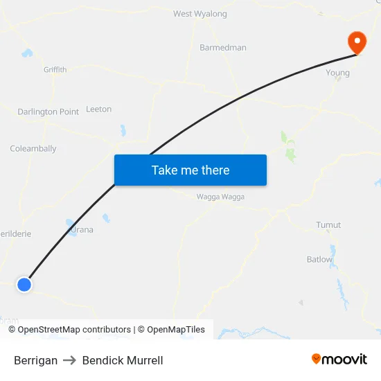 Berrigan to Bendick Murrell map