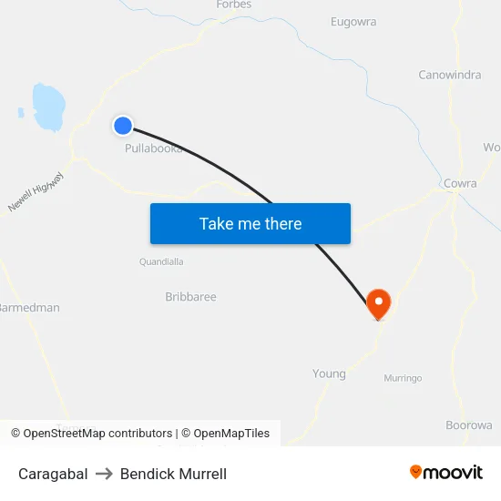 Caragabal to Bendick Murrell map
