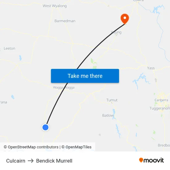 Culcairn to Bendick Murrell map