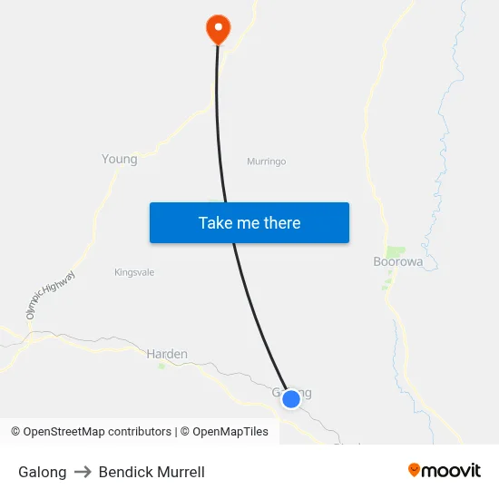 Galong to Bendick Murrell map