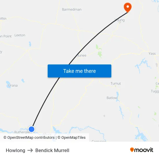 Howlong to Bendick Murrell map