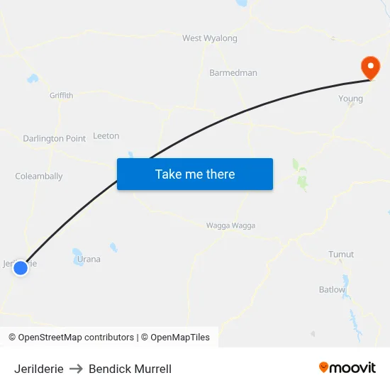 Jerilderie to Bendick Murrell map