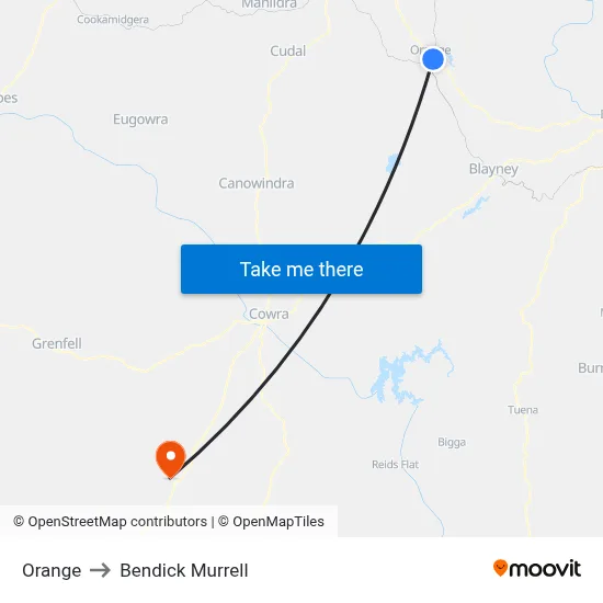 Orange to Bendick Murrell map