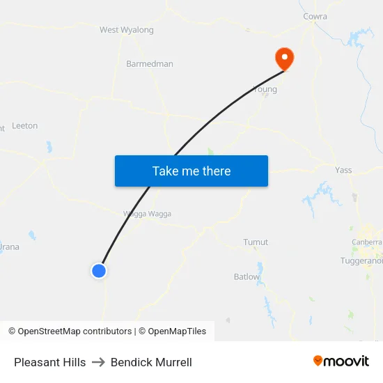 Pleasant Hills to Bendick Murrell map