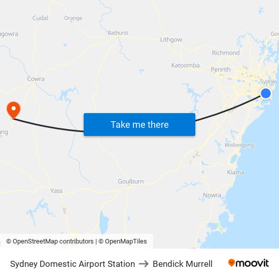 Sydney Domestic Airport Station to Bendick Murrell map