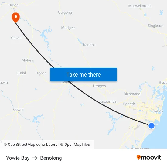 Yowie Bay to Benolong map