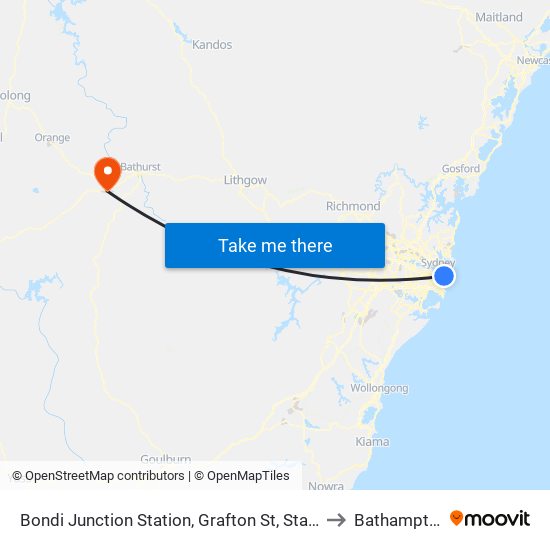 Bondi Junction Station, Grafton St, Stand R to Bathampton map