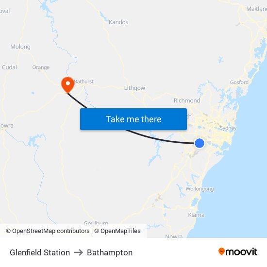 Glenfield Station to Bathampton map