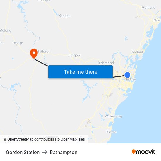 Gordon Station to Bathampton map