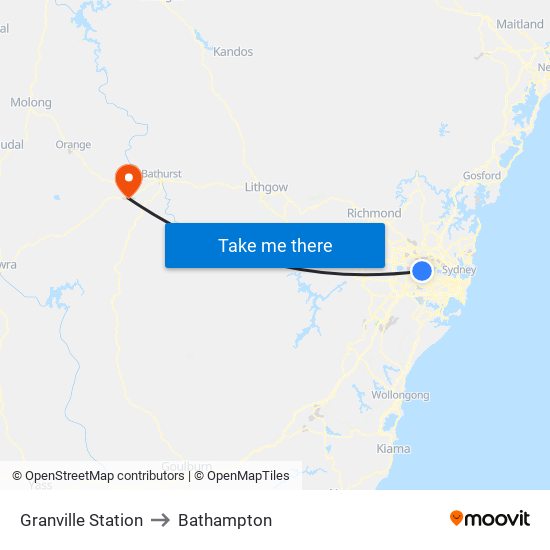 Granville Station to Bathampton map