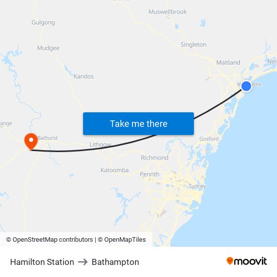 Hamilton Station to Bathampton map