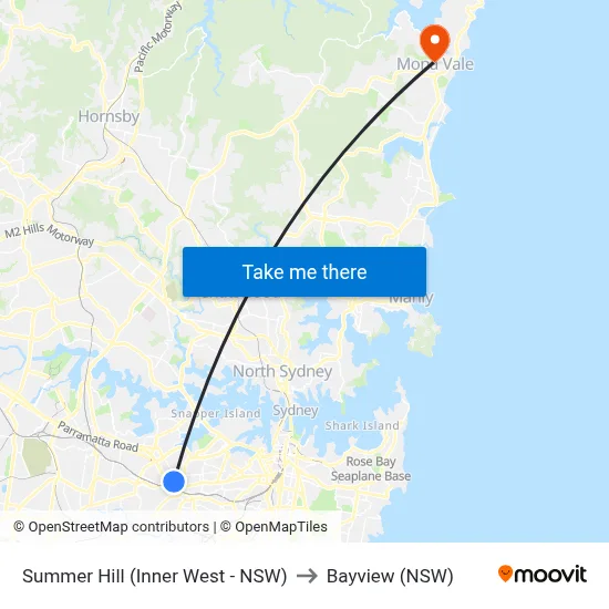 Summer Hill (Inner West - NSW) to Bayview (NSW) map