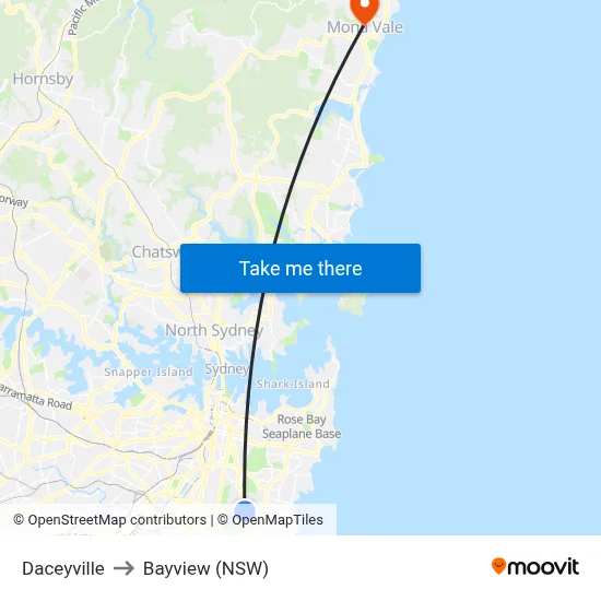 Daceyville to Bayview (NSW) map