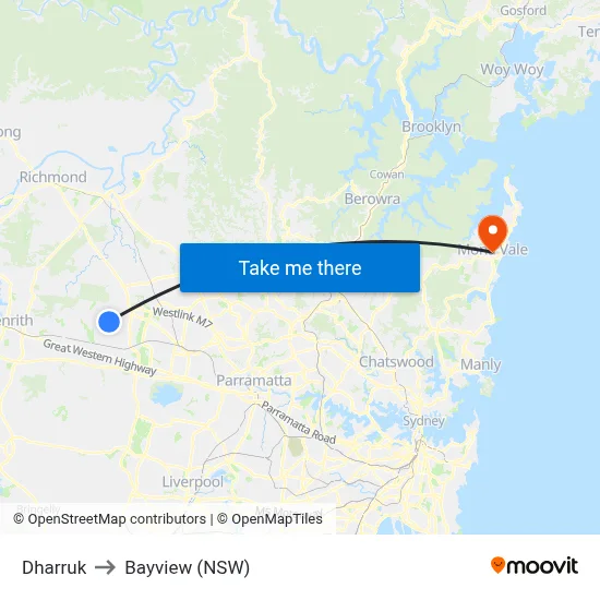 Dharruk to Bayview (NSW) map