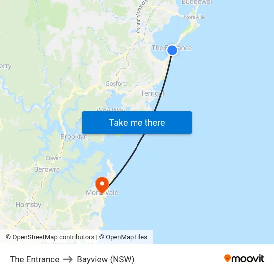 The Entrance to Bayview (NSW) map