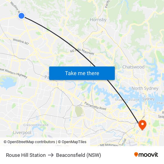 Rouse Hill Station to Beaconsfield (NSW) map