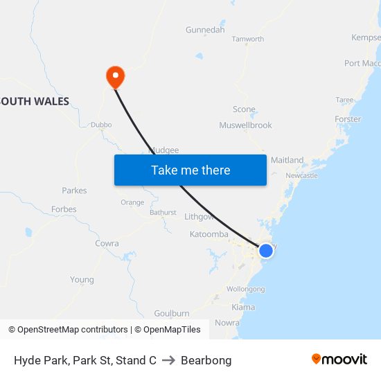 Hyde Park, Park St, Stand C to Bearbong map