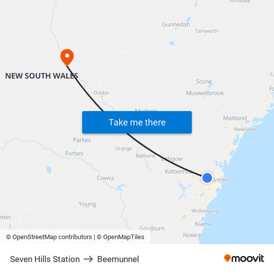 Seven Hills Station to Beemunnel map