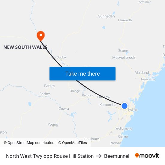 North West Twy opp Rouse Hill Station to Beemunnel map