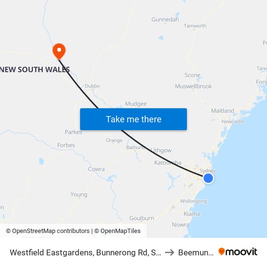 Westfield Eastgardens, Bunnerong Rd, Stand A to Beemunnel map