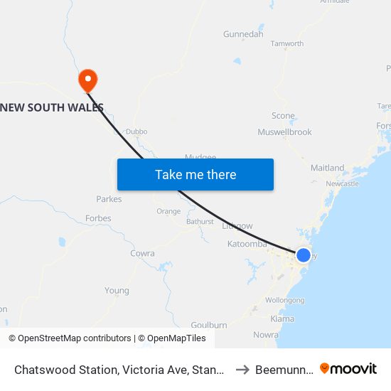 Chatswood Station, Victoria Ave, Stand E to Beemunnel map