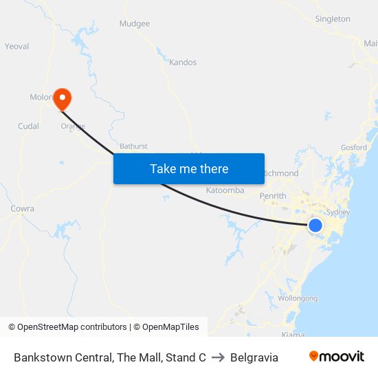 Bankstown Central, The Mall, Stand C to Belgravia map