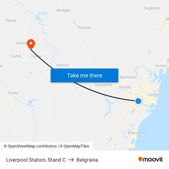 Liverpool Station, Stand C to Belgravia map