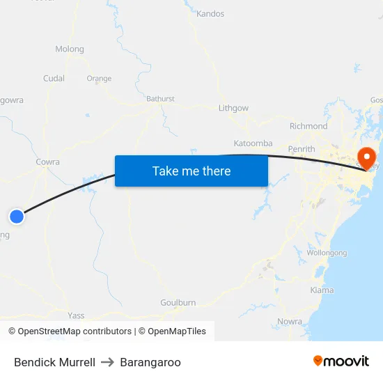 Bendick Murrell to Barangaroo map