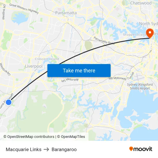 Macquarie Links to Barangaroo map