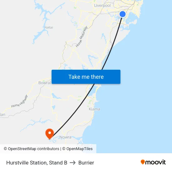 Hurstville Station, Stand B to Burrier map