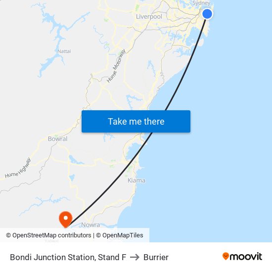 Bondi Junction Station, Stand F to Burrier map