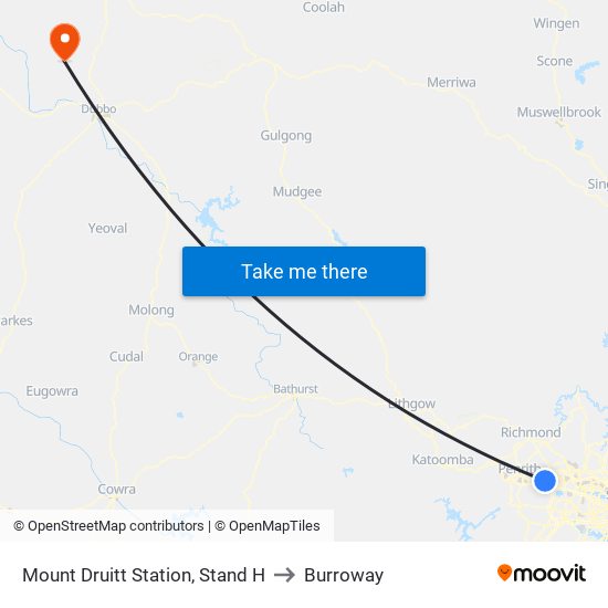 Mount Druitt Station, Stand H to Burroway map