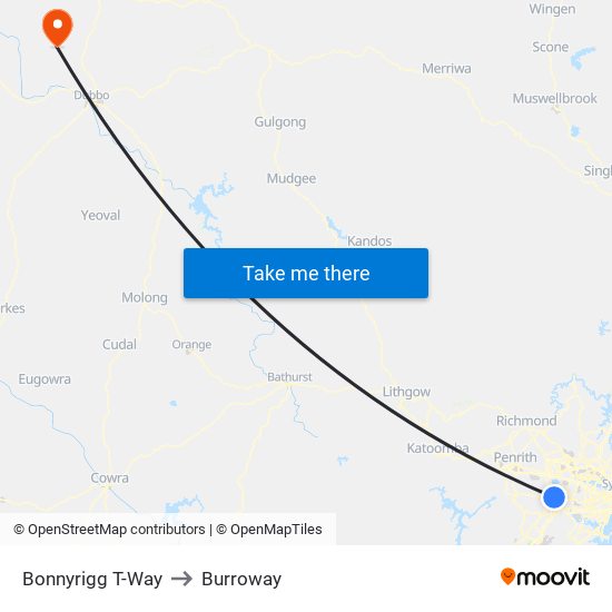 Bonnyrigg T-Way to Burroway map