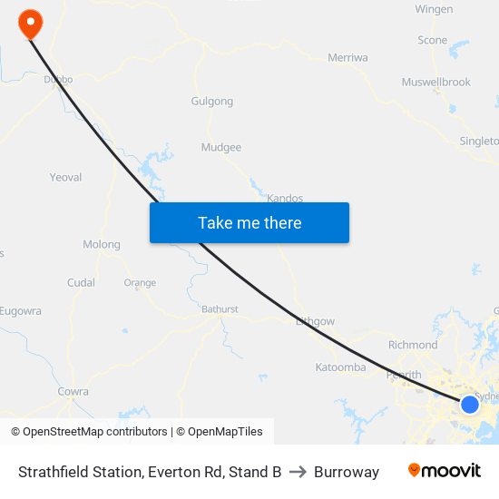 Strathfield Station, Everton Rd, Stand B to Burroway map