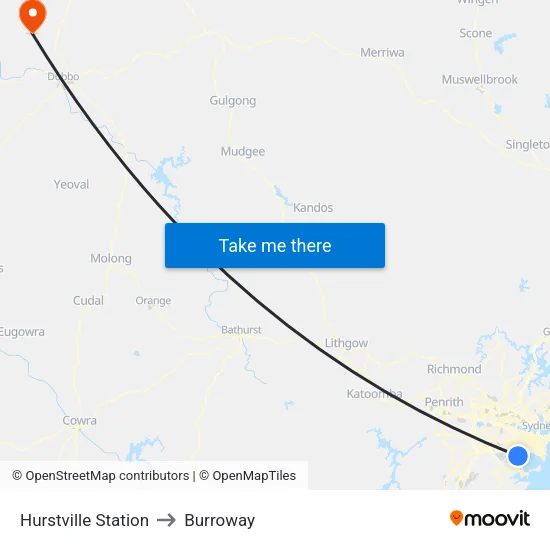 Hurstville Station to Burroway map