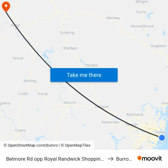 Belmore Rd opp Royal Randwick Shopping Centre to Burroway map