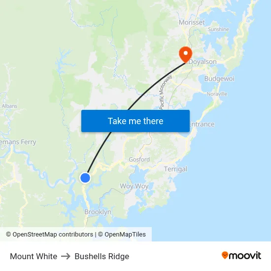 Mount White to Bushells Ridge map