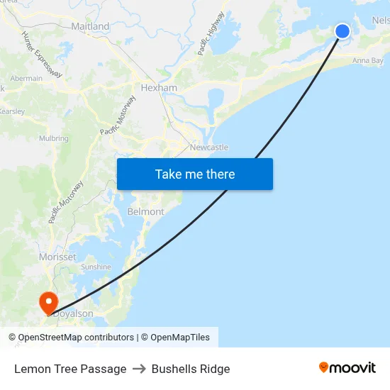 Lemon Tree Passage to Bushells Ridge map