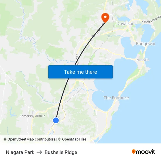 Niagara Park to Bushells Ridge map