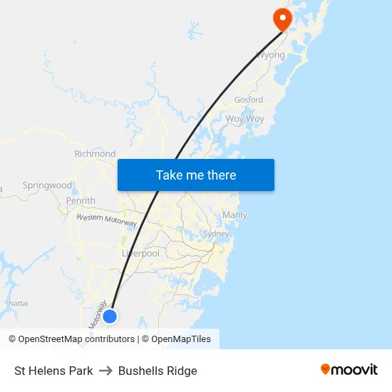 St Helens Park to Bushells Ridge map